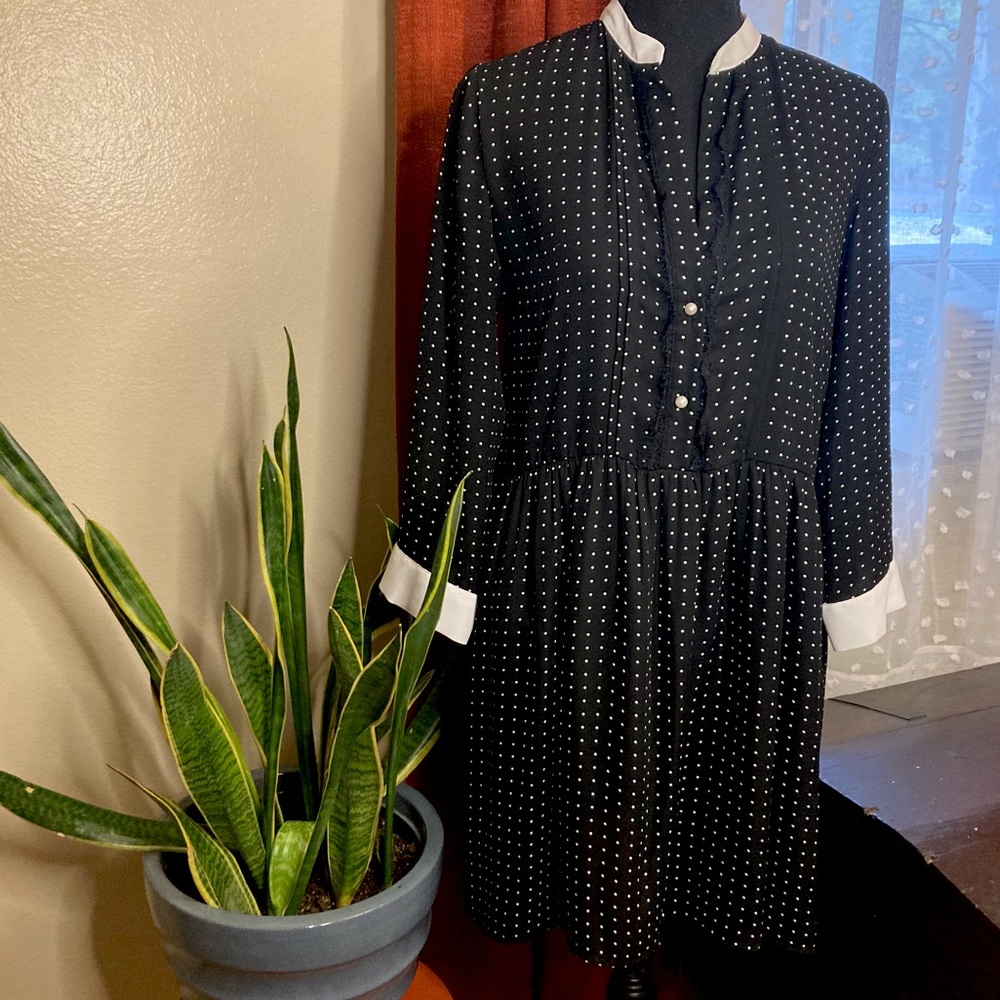 Zara Pin Dot Black Dress